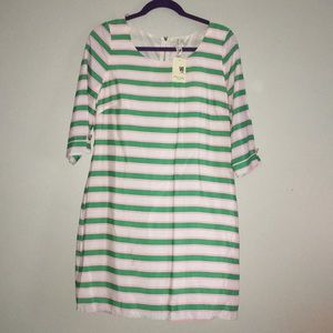 New with tags, pink and green lined shift dress